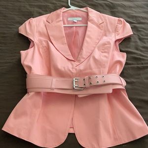 New York & Co Light Pink short-sleeve suit jacket; lightly worn; size 16